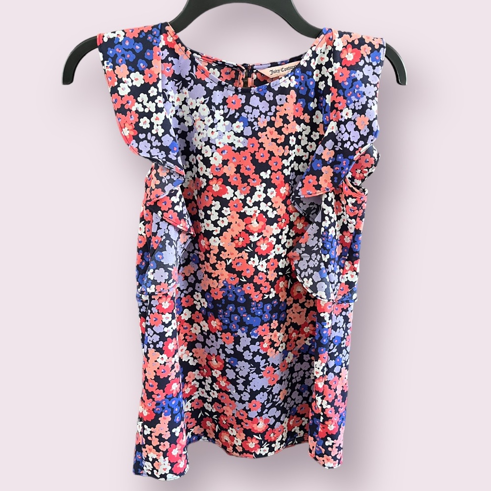 Juicy Couture multicolored ruffled top size x-small